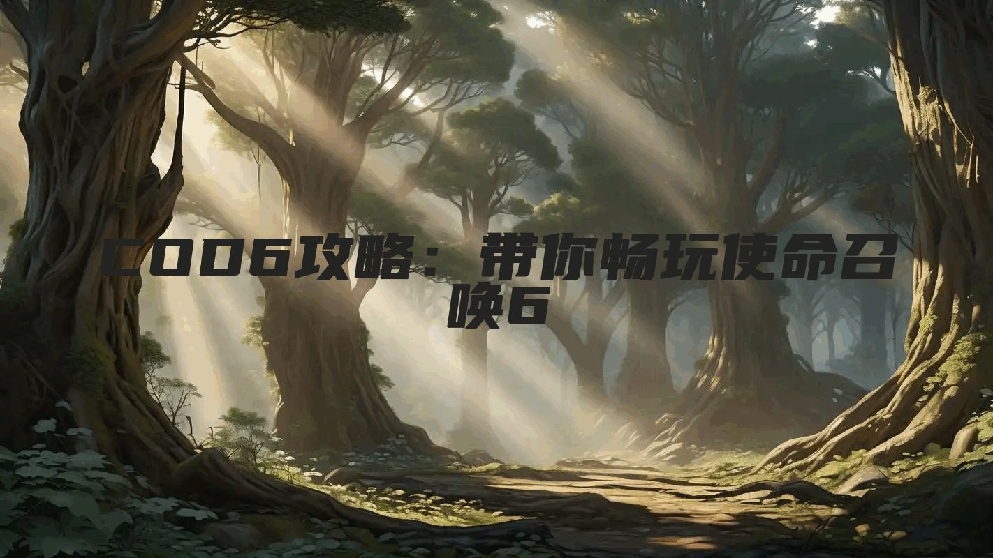 COD6攻略：带你畅玩使命召唤6