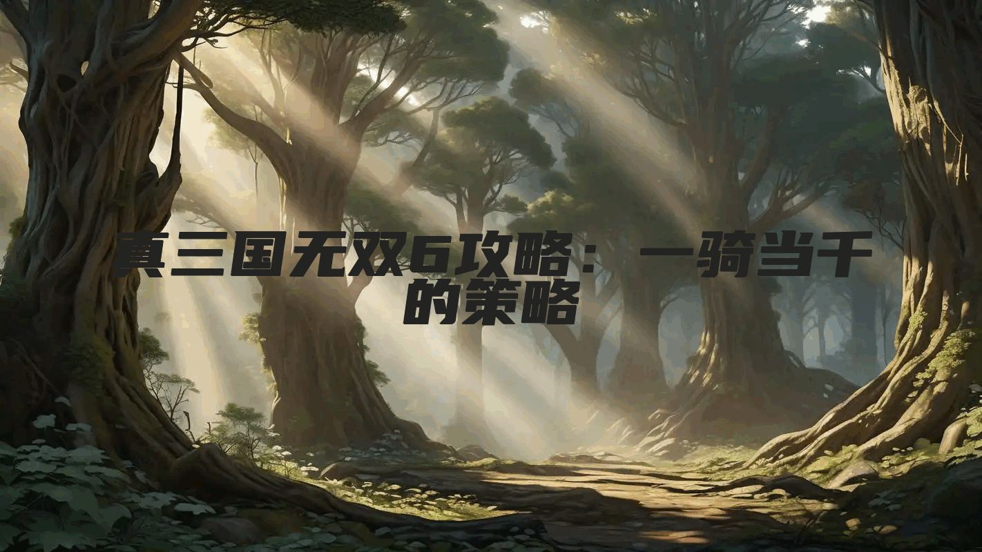 真三国无双6攻略:一骑当千的策略